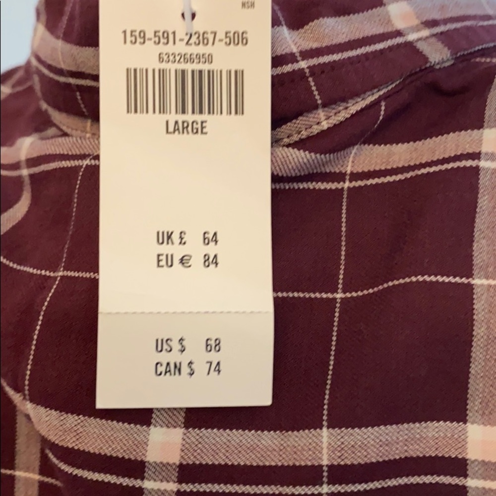 NWT Abercrombie Knot Front Shirt Dress Sz L - Picture 6 of 6